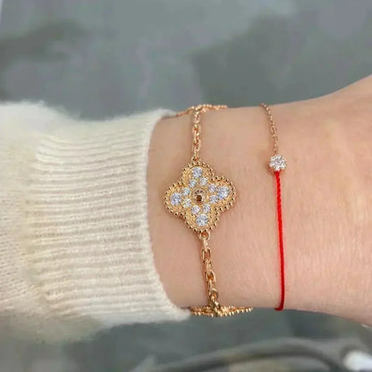 [OAK JURI] CLOVER 5 MOTIF FULL DIAMOND BRACELET COLLECTION