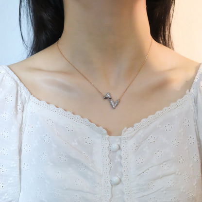 [OAK JURI]VOLT SILVER DIAMOND PEDANT NECKLACE