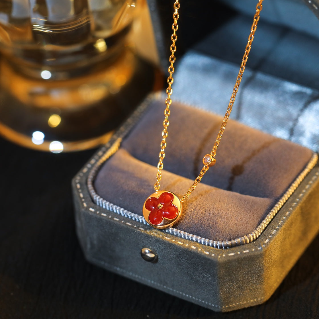 [OAK JURI]SUN PEDANT PINK GOLD 1 DIAMOND NECKLACE
