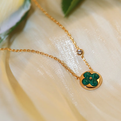 [OAK JURI]SUN PEDANT PINK GOLD 1 DIAMOND NECKLACE