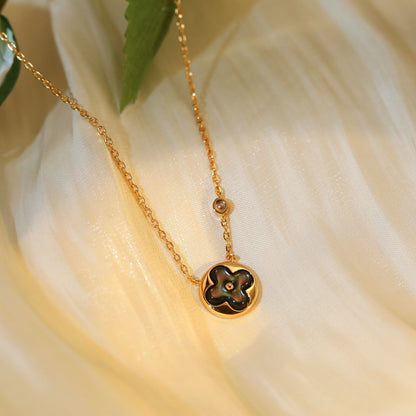 [OAK JURI]SUN PEDANT PINK GOLD 1 DIAMOND NECKLACE