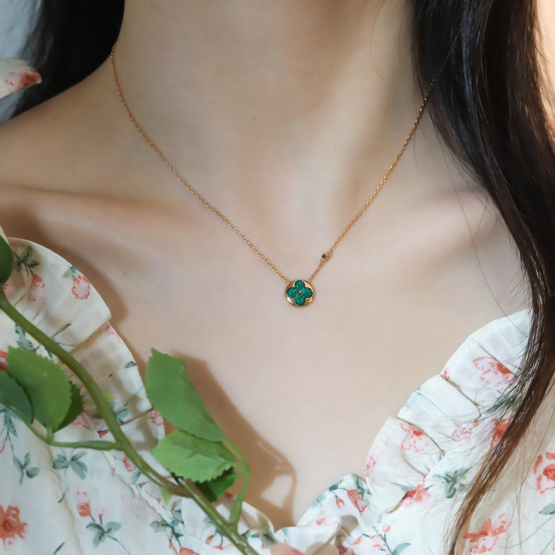 [OAK JURI]SUN PEDANT PINK GOLD 1 DIAMOND NECKLACE
