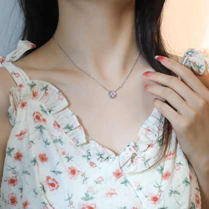 [OAK JURI]SUN PEDANT PINK GOLD 1 DIAMOND NECKLACE
