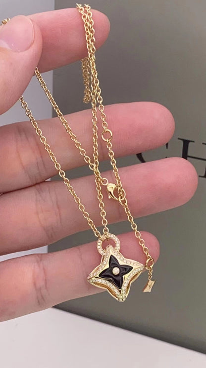 [OAK JURI]STAR PEDANT PINK GOLD DIAMOND NECKLACE