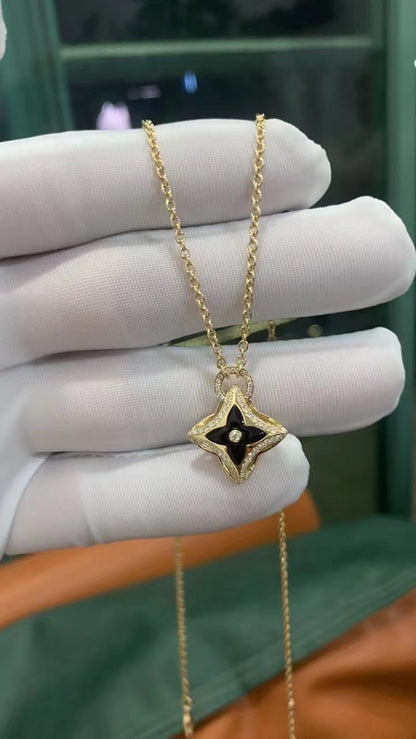 [OAK JURI]STAR PEDANT PINK GOLD DIAMOND NECKLACE