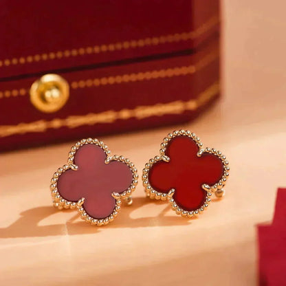 [OAK JURI]CLOVER MEDIUM 1 MOTIFS CARNELIAN  EARRINGS