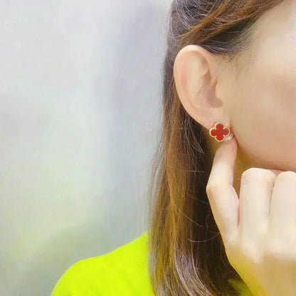 [OAK JURI]CLOVER MEDIUM 1 MOTIFS CARNELIAN  EARRINGS