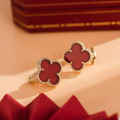 [OAK JURI]CLOVER MEDIUM 1 MOTIFS CARNELIAN  EARRINGS