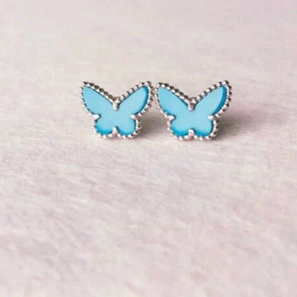 [OAK JURI]BUTTERFLY TURQUOISE EARRINGS SILVER