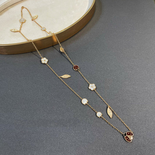 [OAK JURI]LUCKY SPRING 15 MOTIFS GOLD NECKLACE