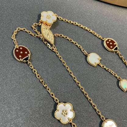 [OAK JURI]LUCKY SPRING 15 MOTIFS GOLD NECKLACE