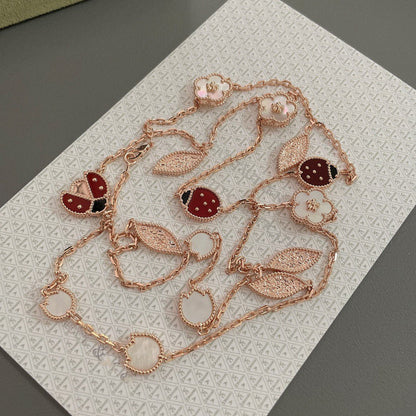 [OAK JURI]LUCKY SPRING 15 MOTIFS ROSE GOLD NECKLACE