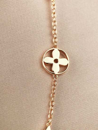 [OAK JURI]STAR AND SUN 7 MOTIFS GOLD BRACELET