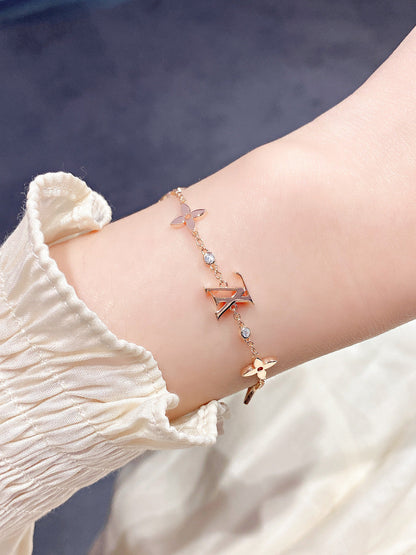 [OAK JURI]STAR AND SUN 7 MOTIFS GOLD BRACELET
