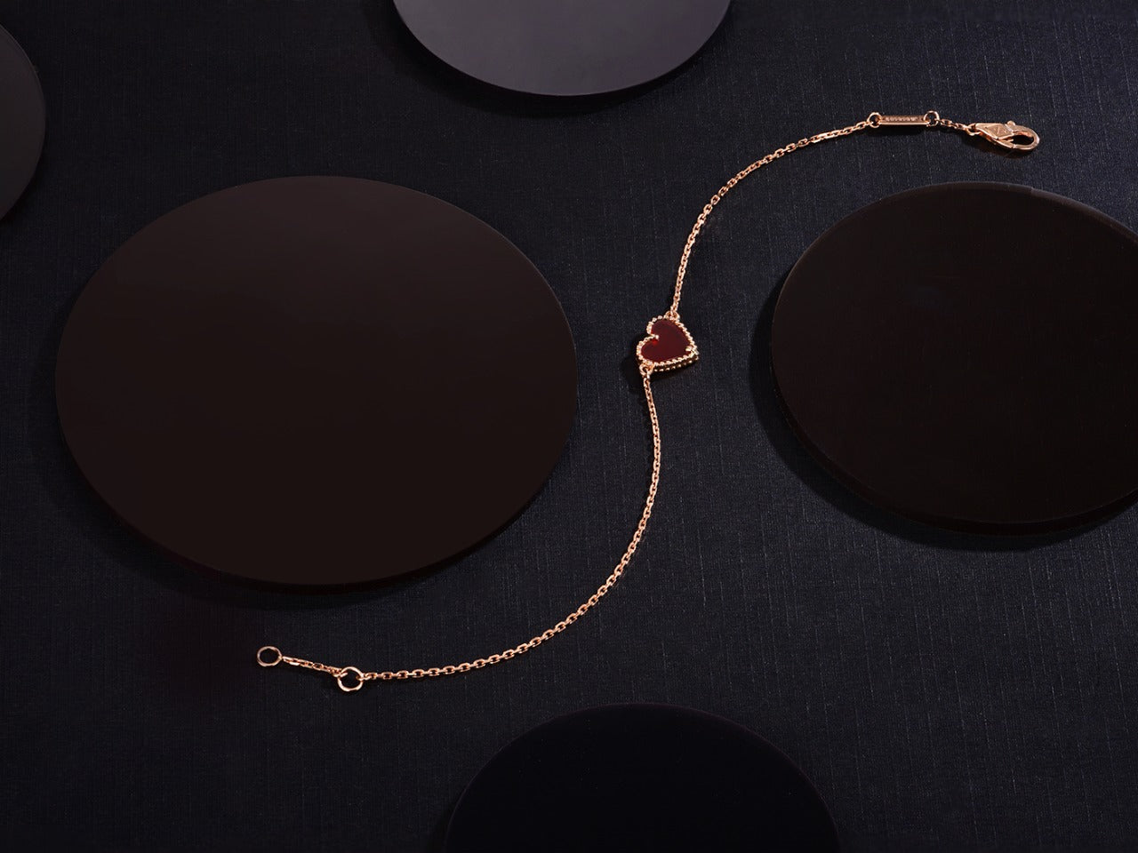 [OAK JURI]HEART CARNELIAN PINK GOLD BRACELET