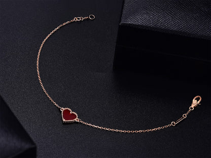 [OAK JURI]HEART CARNELIAN PINK GOLD BRACELET