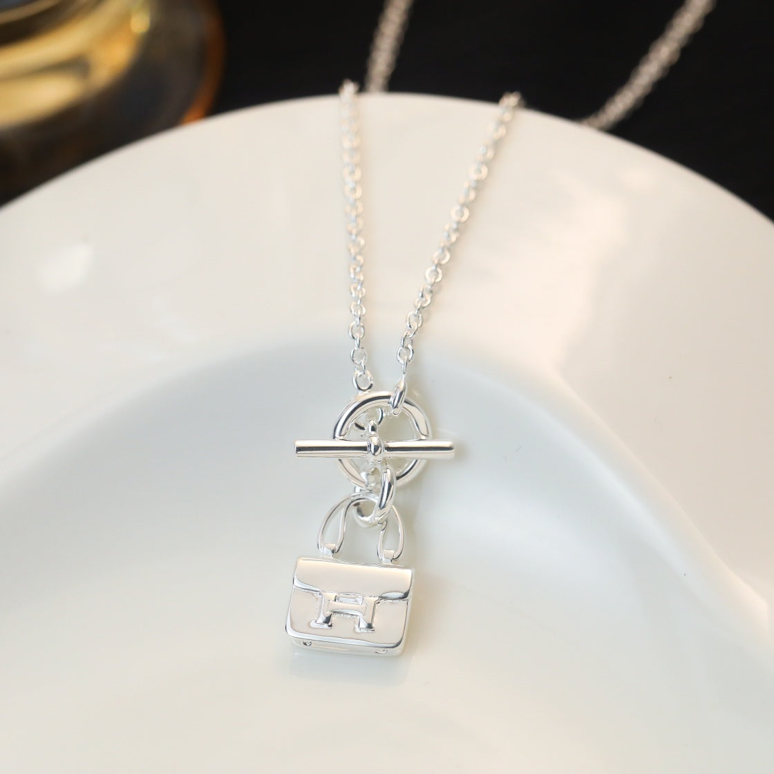 [OAK JURI]POP H PEDANT SILVER NECKLACE