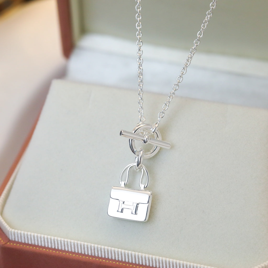 [OAK JURI]POP H PEDANT SILVER NECKLACE