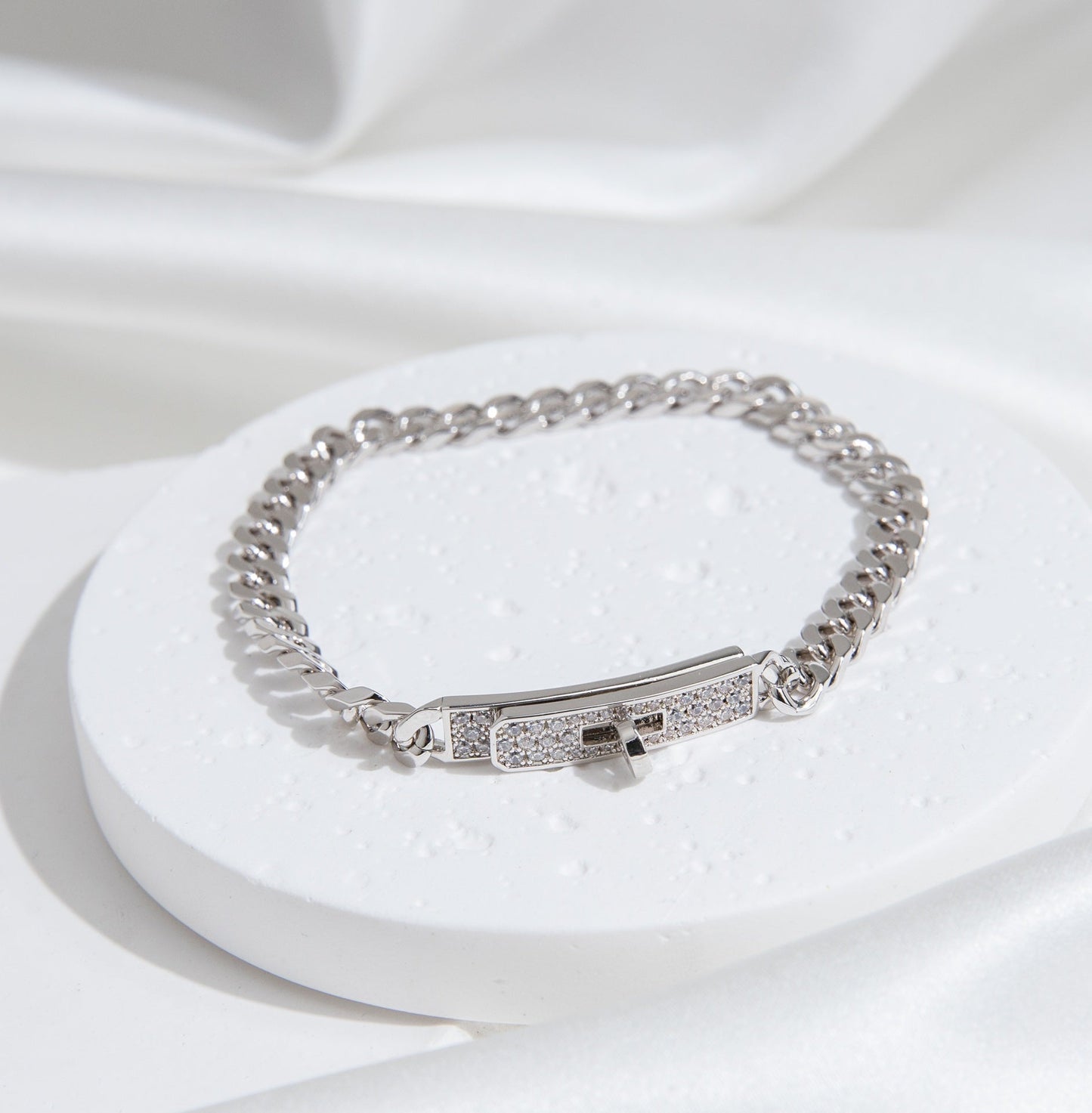 [OAK JURI]KELLY CHAIN SILVER DIAMOND BRACELET