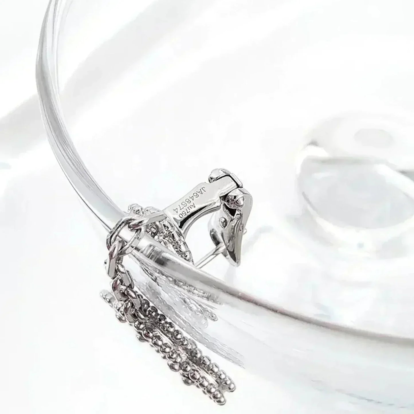 [OAK JURI]CLOVER 2 MOTIFS  DIAMOND ONYX EARRINGS SILVER