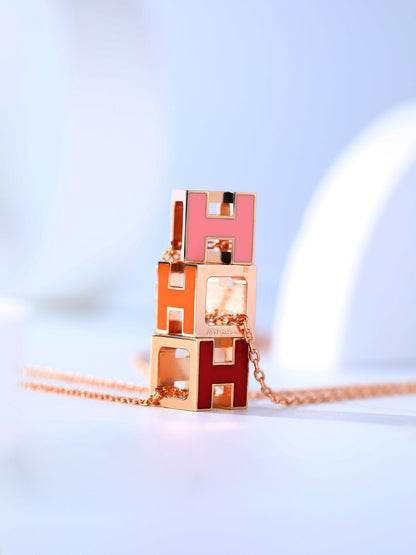 [OAK JURI]H CAGE PINK GOLD NECKLACE