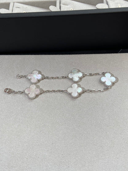 [OAK JURI]CLOVER SILVER MOP 5 MOTIF BRACELET