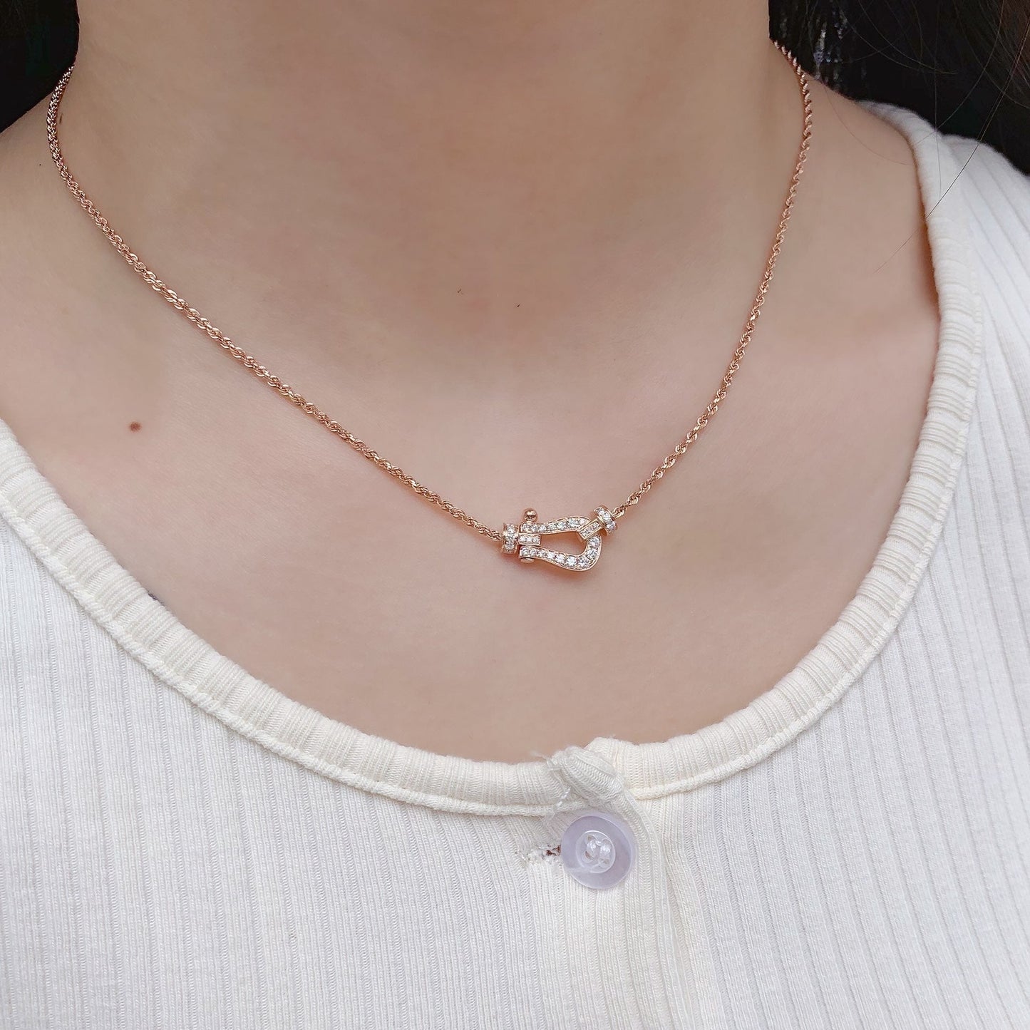 [OAK JURI]FORCE 10 PINK GOLD DIAMOND NECKLACE