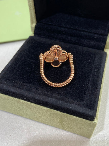 [OAK JURI]CLOVER RIVERSIBLE PINK GOLD RING