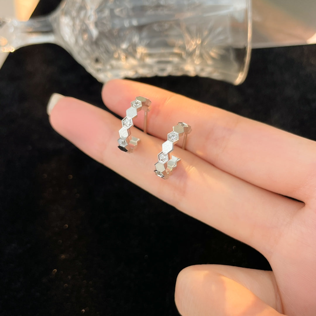 [OAK JURI]BEE LOVE DIAMOND HOOP EARRINGS