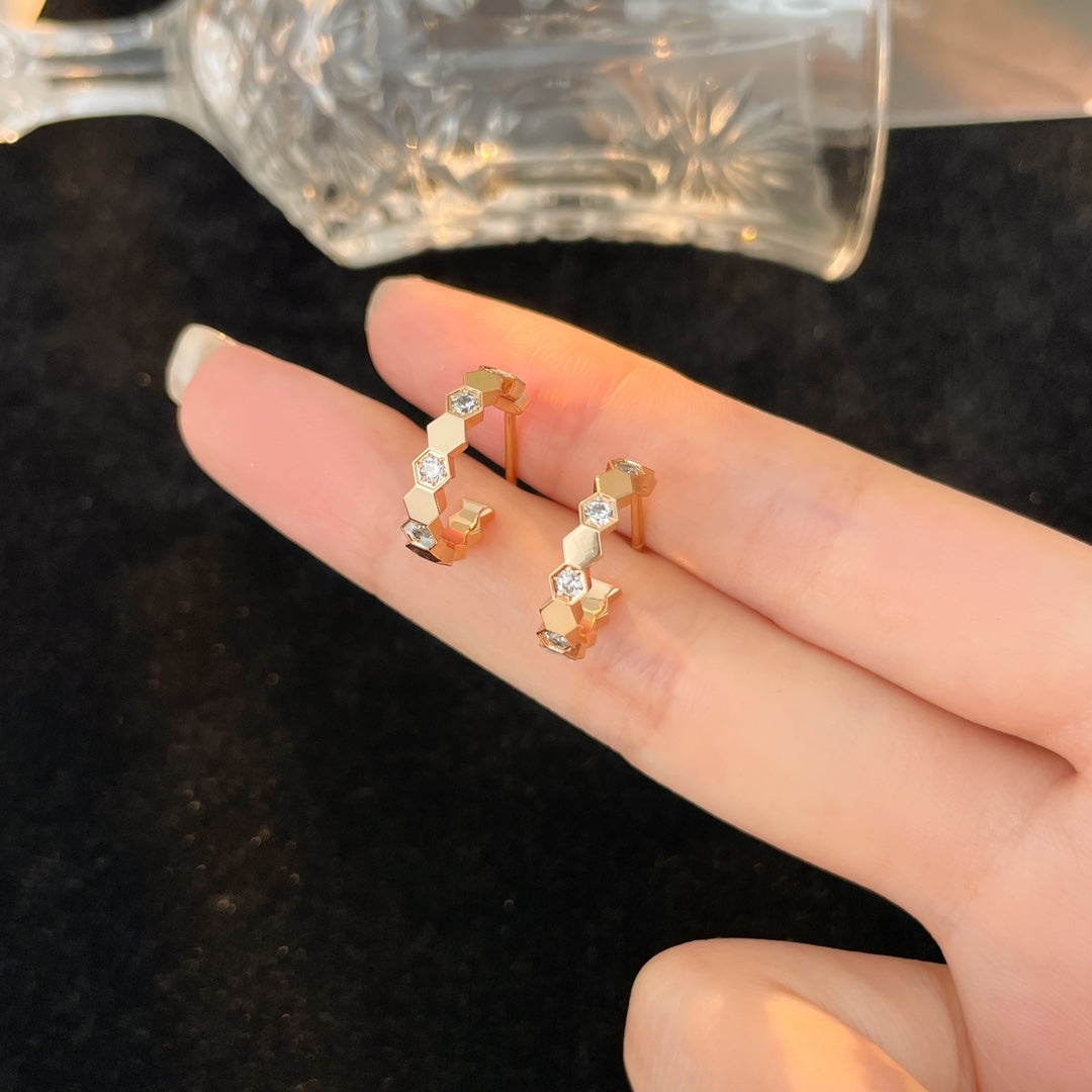 [OAK JURI]BEE LOVE DIAMOND HOOP EARRINGS