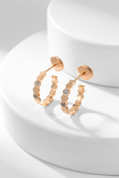 [OAK JURI]BEE LOVE DIAMOND HOOP EARRINGS