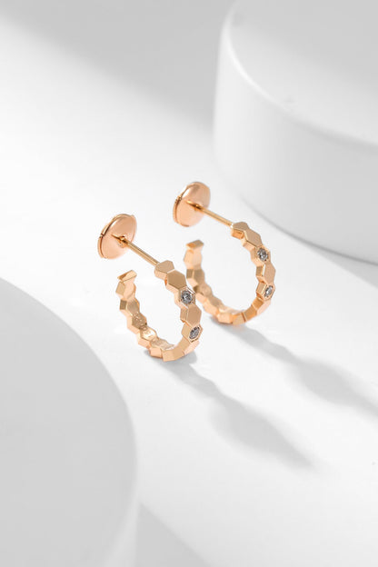 [OAK JURI]BEE LOVE DIAMOND HOOP EARRINGS