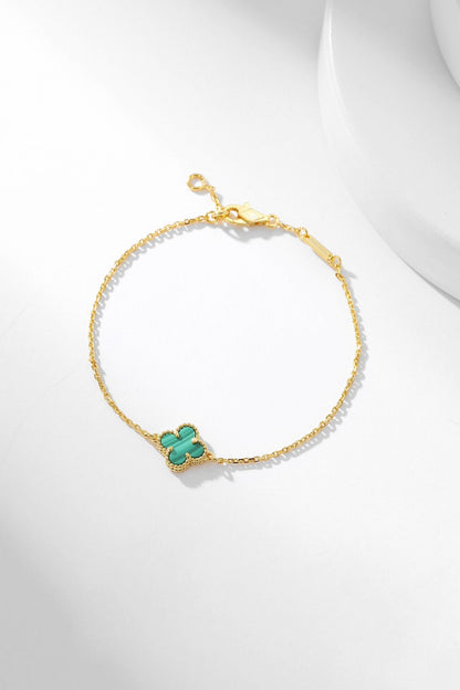 [OAK JURI]CLOVER BRACELET MALACHITE 1 MOTIF