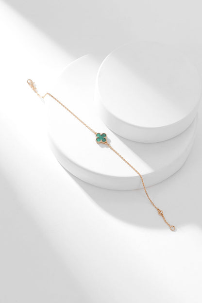 [OAK JURI]CLOVER BRACELET MALACHITE 1 MOTIF