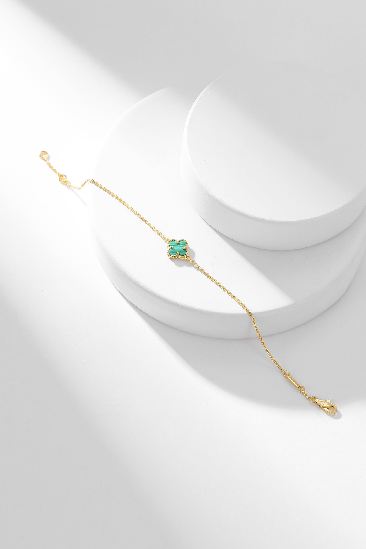 [OAK JURI]CLOVER BRACELET MALACHITE 1 MOTIF