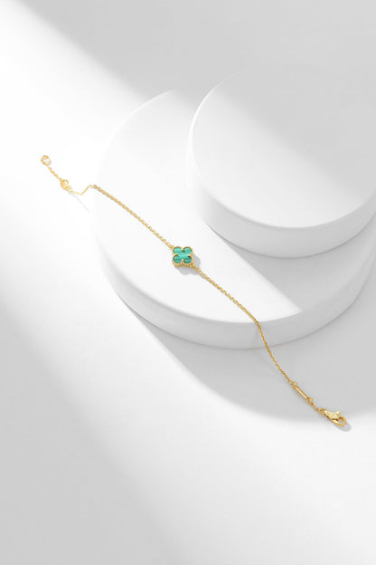 [OAK JURI]CLOVER BRACELET MALACHITE 1 MOTIF