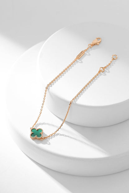 [OAK JURI]CLOVER BRACELET MALACHITE 1 MOTIF