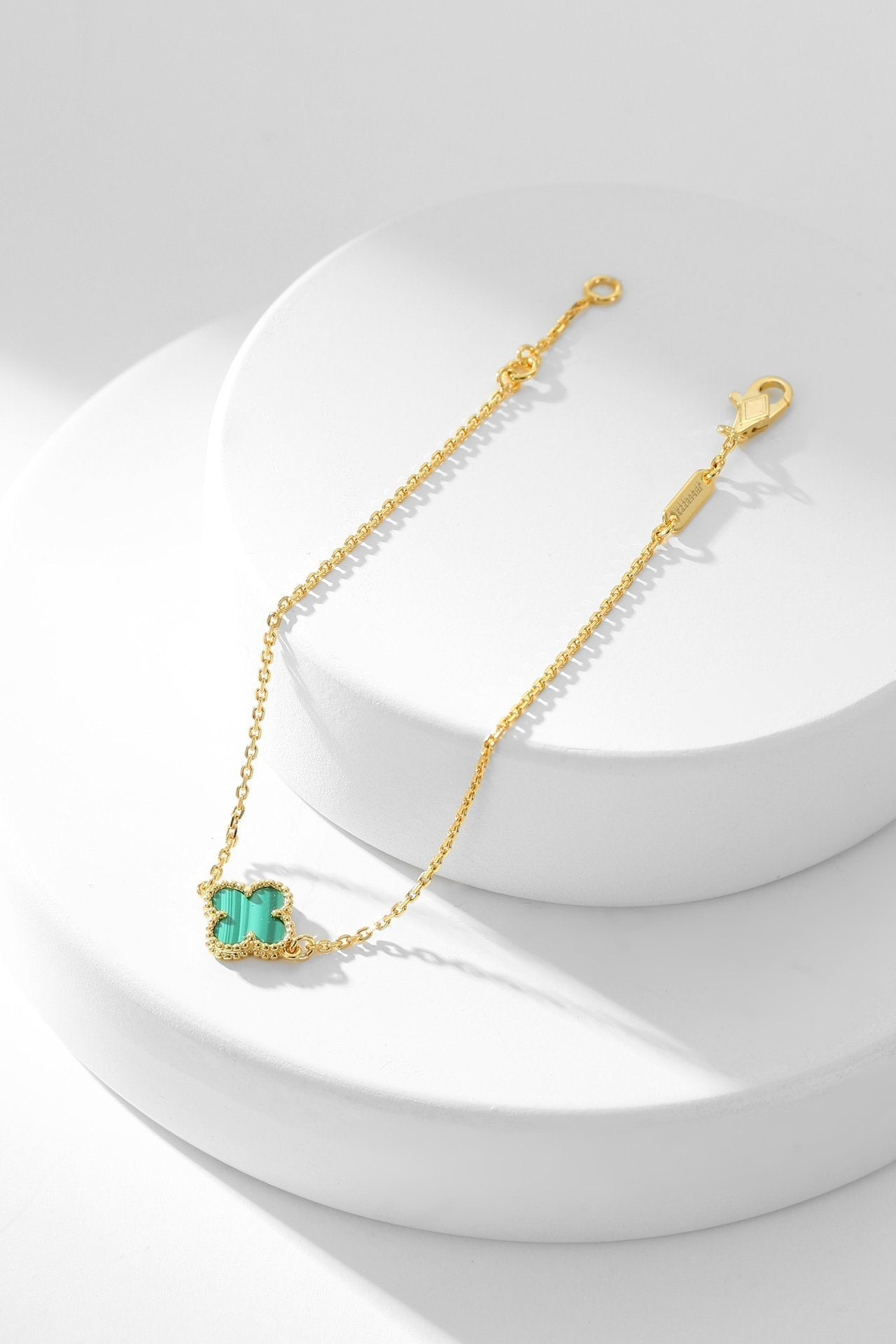 [OAK JURI]CLOVER BRACELET MALACHITE 1 MOTIF