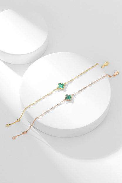 [OAK JURI]CLOVER BRACELET MALACHITE 1 MOTIF