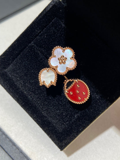 [OAK JURI]LUCKY 3 MOTIF ROSE GOLD RING
