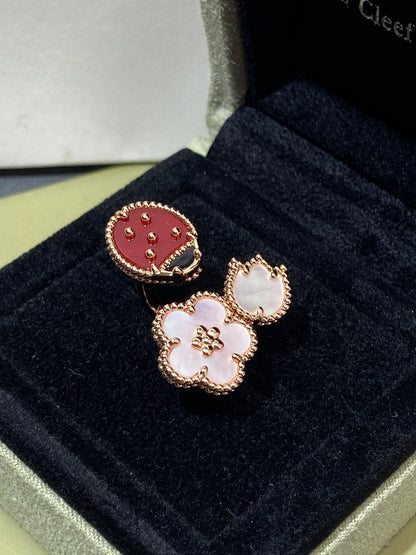 [OAK JURI]LUCKY 3 MOTIF ROSE GOLD RING