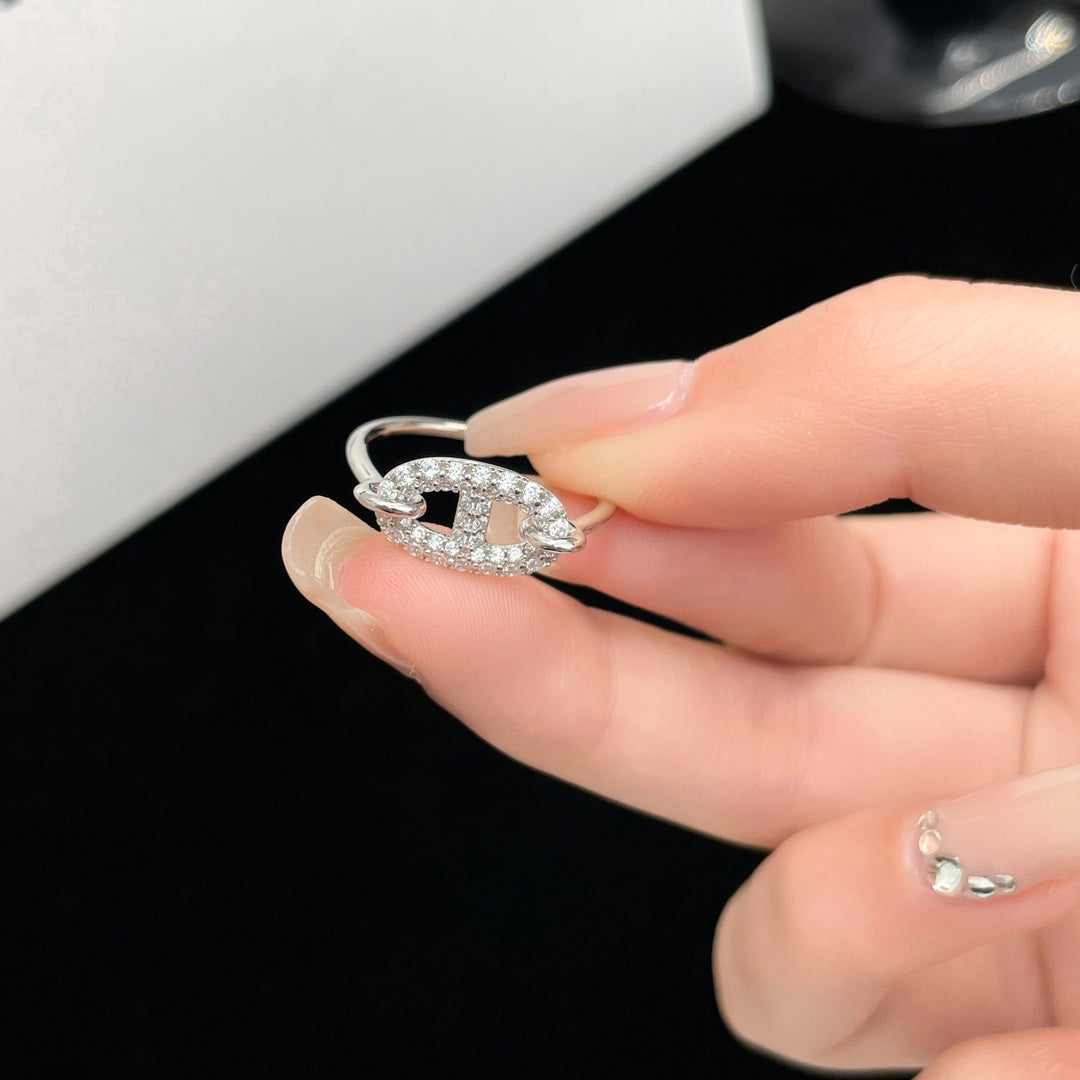 [OAK JURI]RONDE SMALL SILVER DIAMOND RING