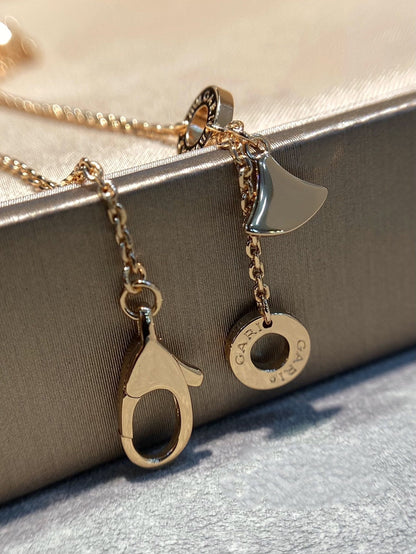 [OAK JURI]DREAM MOP DIAMOND PAVED PINK GOLD NECKLACE