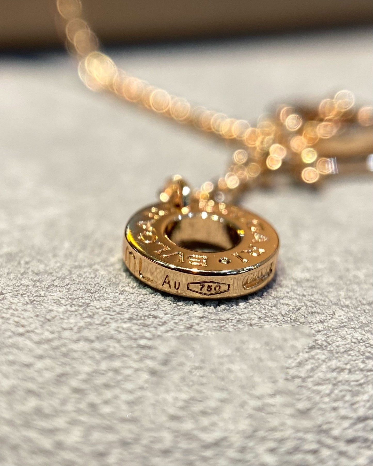 [OAK JURI]DREAM MOP DIAMOND PAVED PINK GOLD NECKLACE