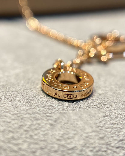 [OAK JURI]DREAM MOP DIAMOND PAVED PINK GOLD NECKLACE