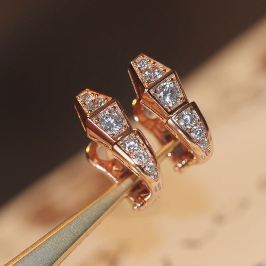 [OAK JURI]SERPENT PINK GOLD DIAMOND EARRINGS