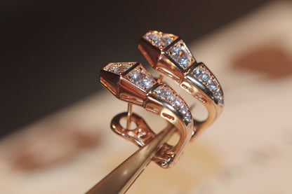 [OAK JURI]SERPENT PINK GOLD DIAMOND EARRINGS