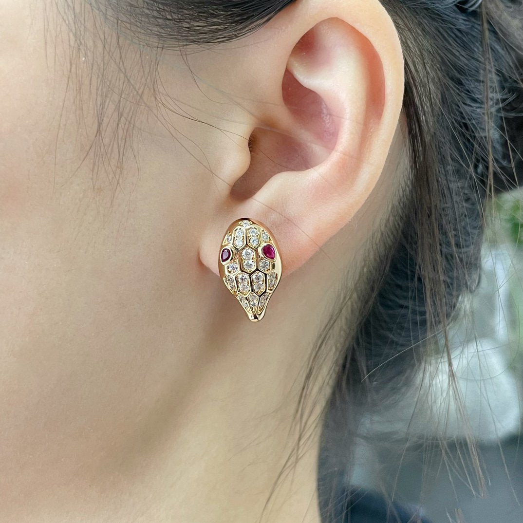 [OAK JURI]SERPENT DIAMOND STUD EARRINGS