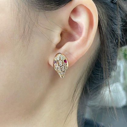 [OAK JURI]SERPENT DIAMOND STUD EARRINGS