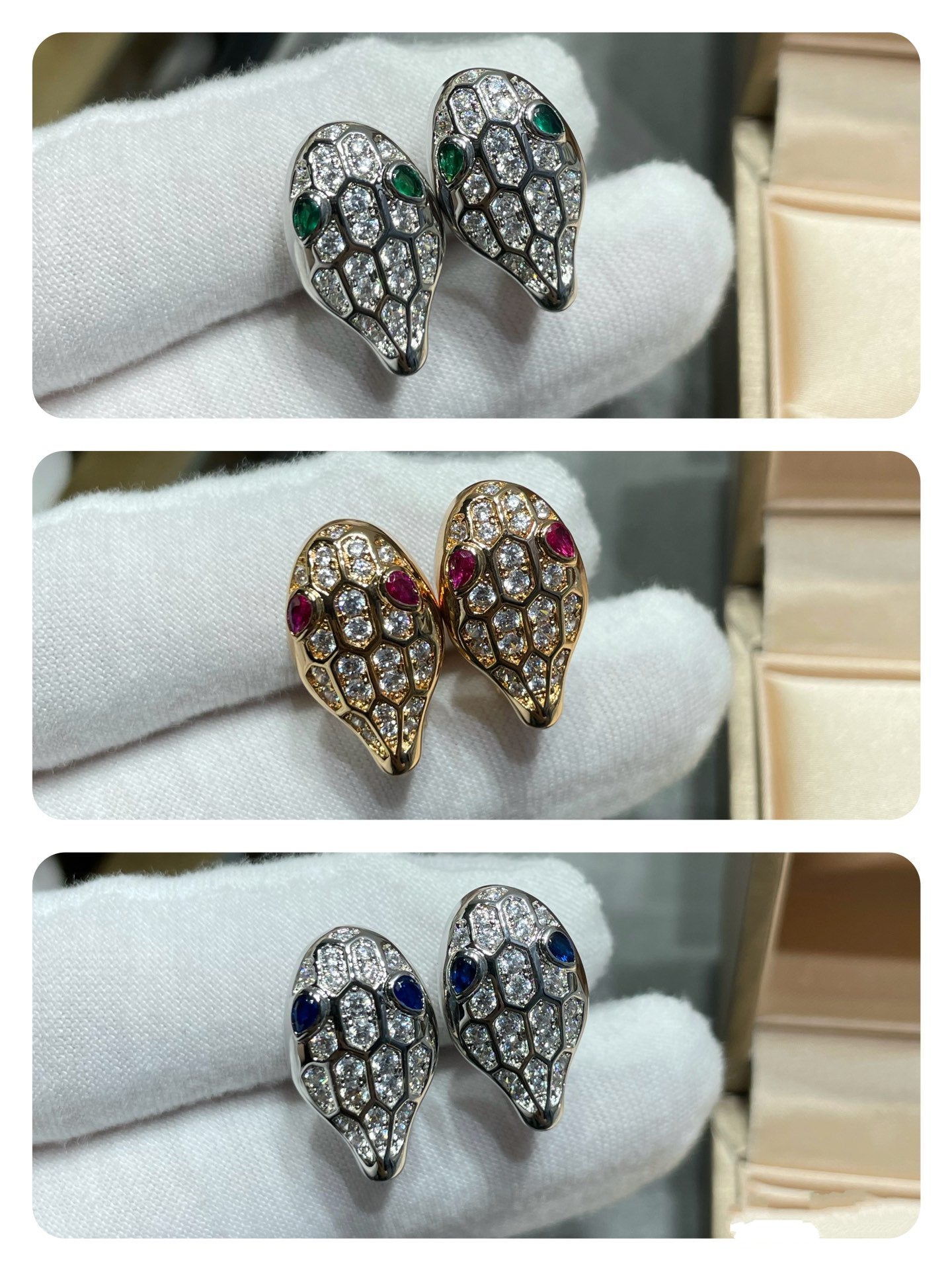 [OAK JURI]SERPENT DIAMOND STUD EARRINGS